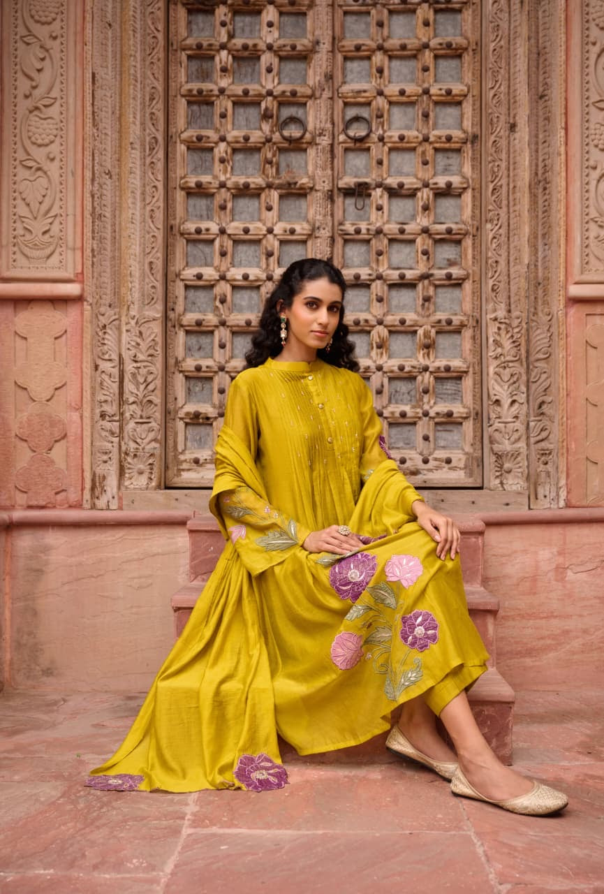 Mul Chanderi 3 piece Suit