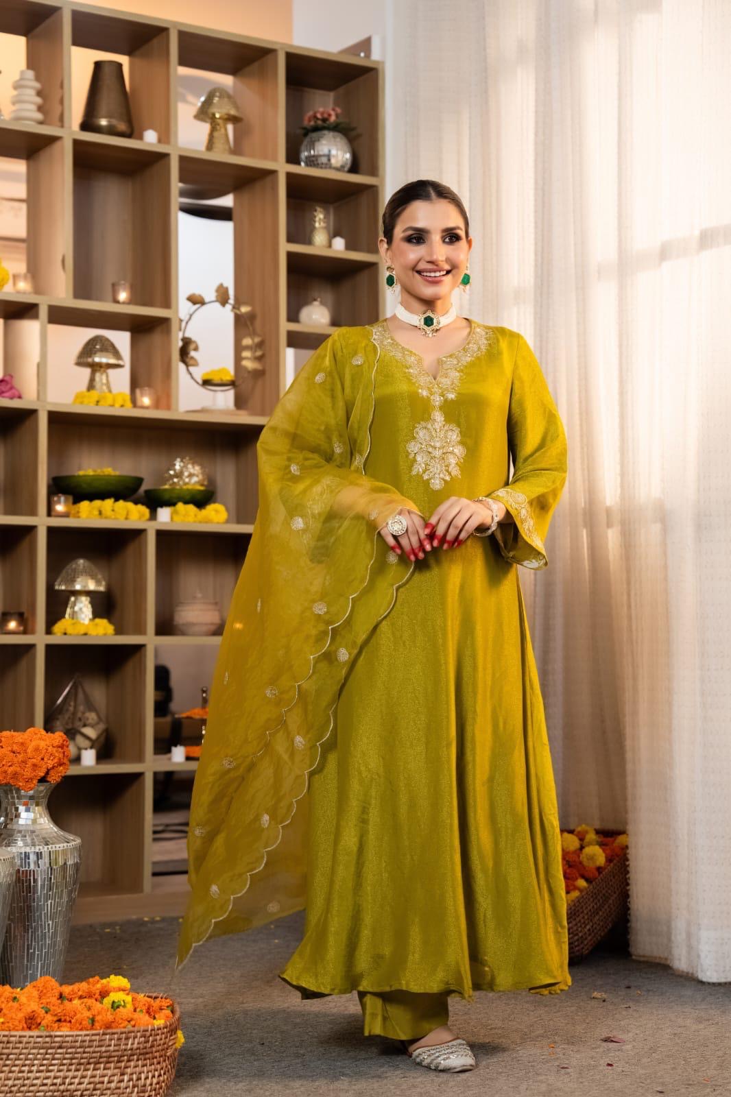 Crystal Silk Mul Chanderi Graceful Elegance Suit