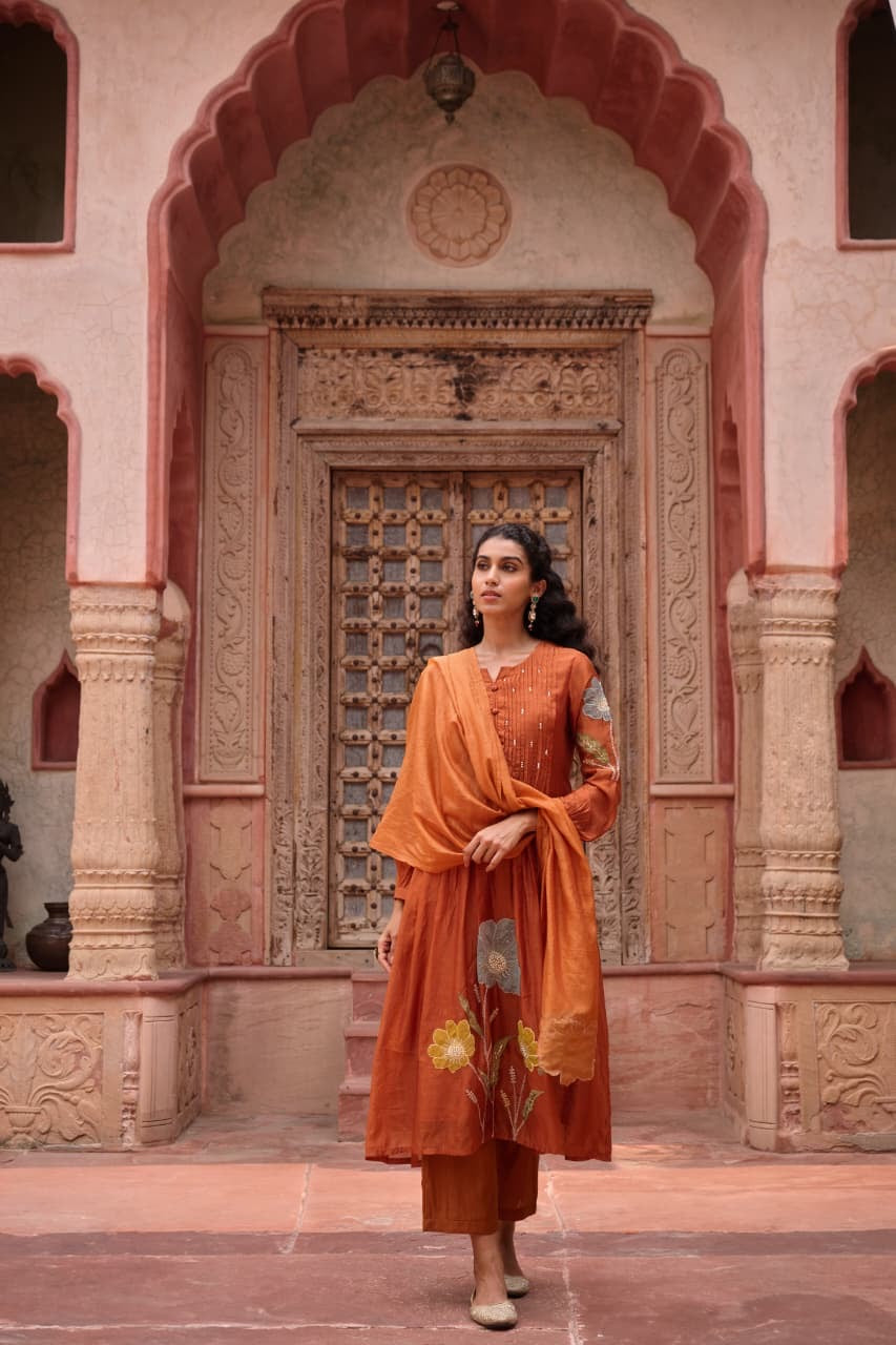 Mul Chanderi 3 piece Suit