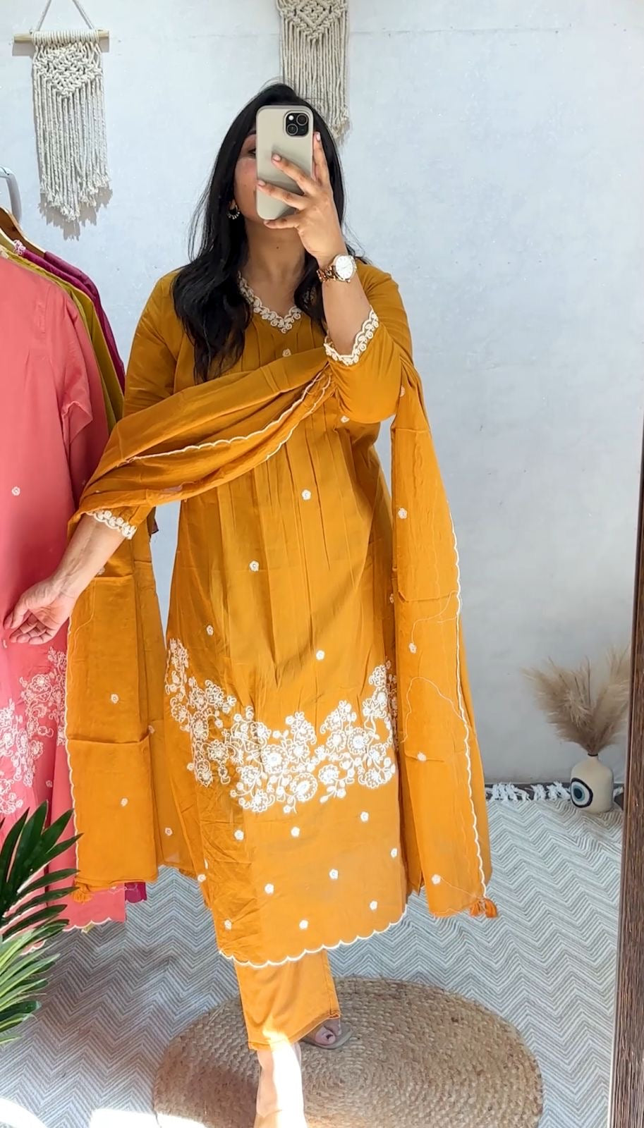 Cotton Thread Work Suit