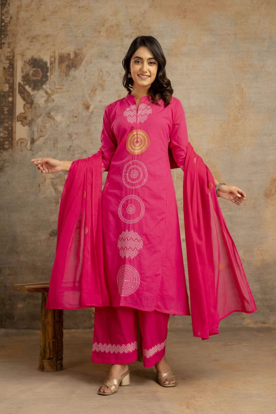 Cotton silly kurti Palazzo suit.