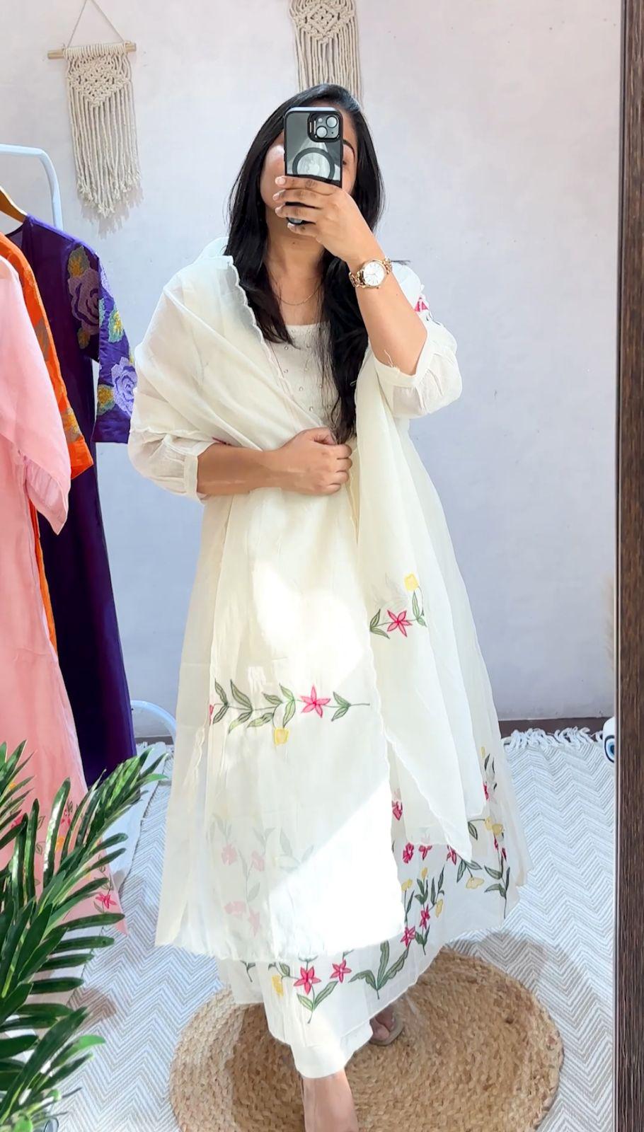 Mul chanderi elegance suit