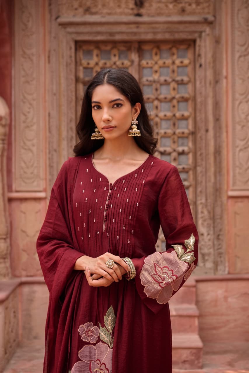 Mul Chanderi 3 piece Suit
