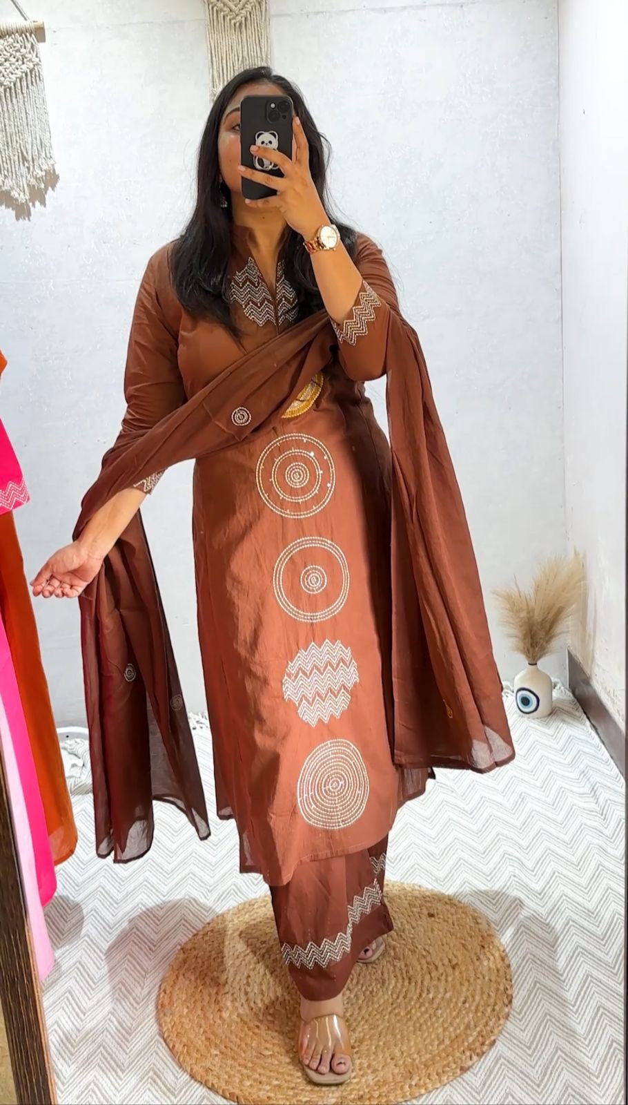 Cotton silly kurti Palazzo suit.