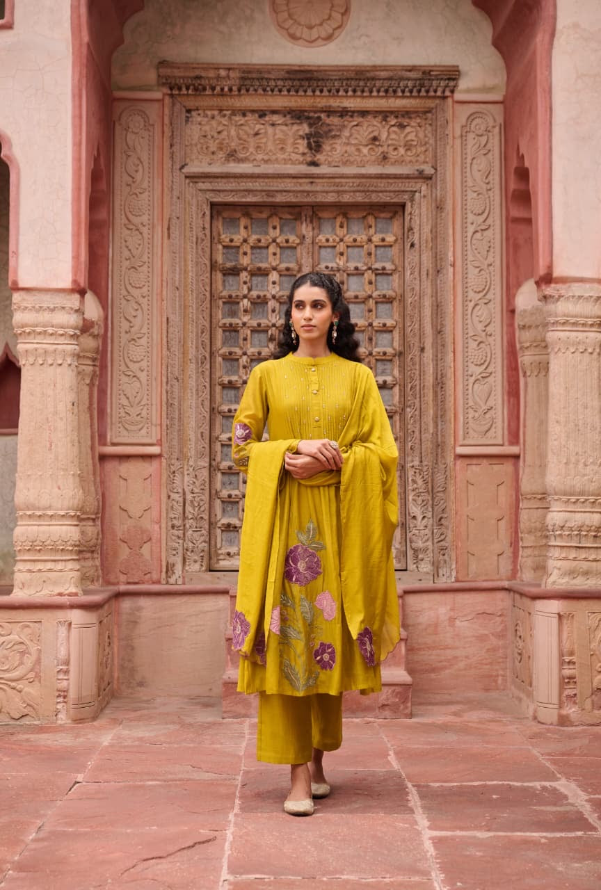 Mul Chanderi 3 piece Suit