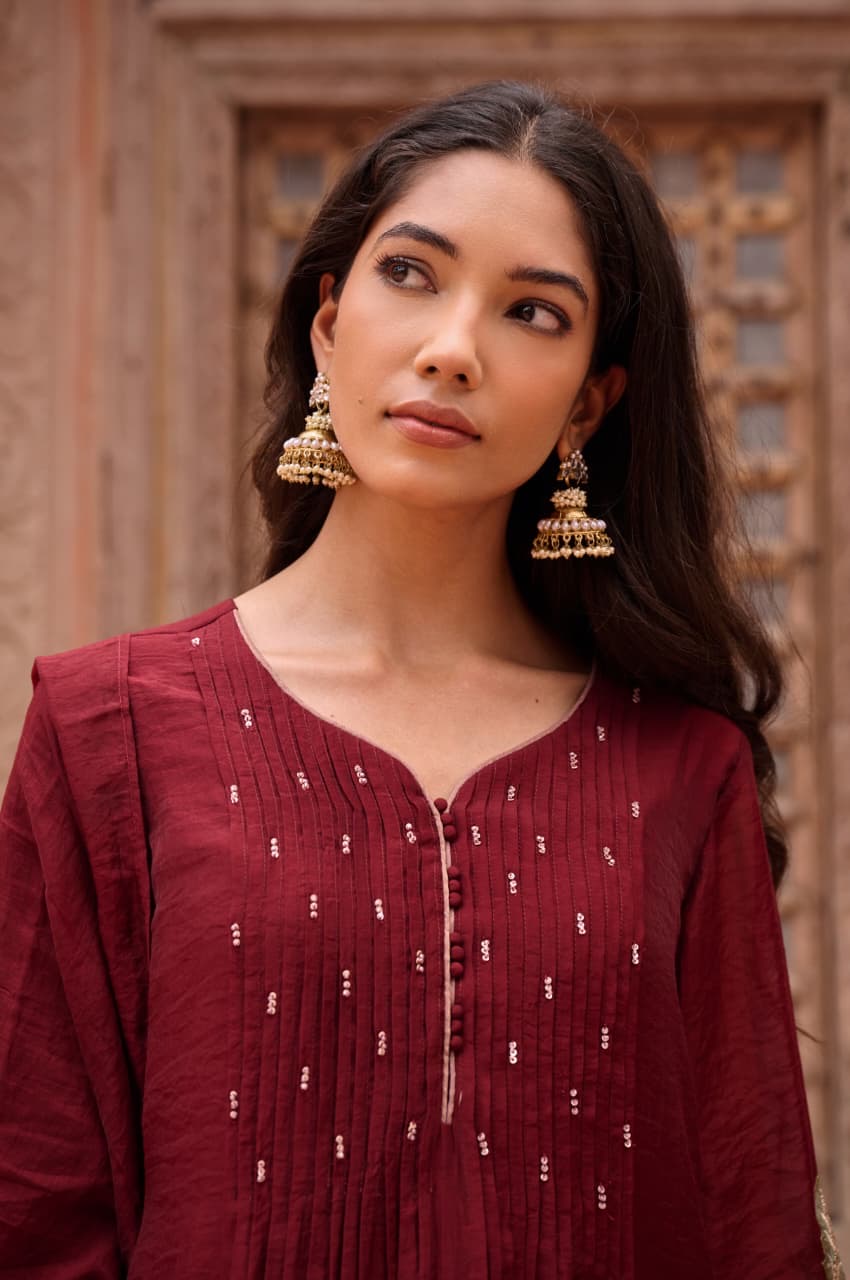 Mul Chanderi 3 piece Suit