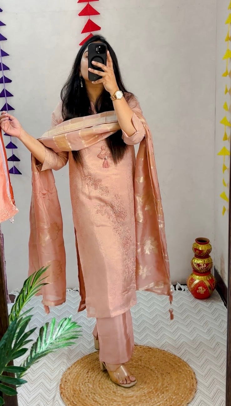 Elegant Premium Tissue Silk Suit