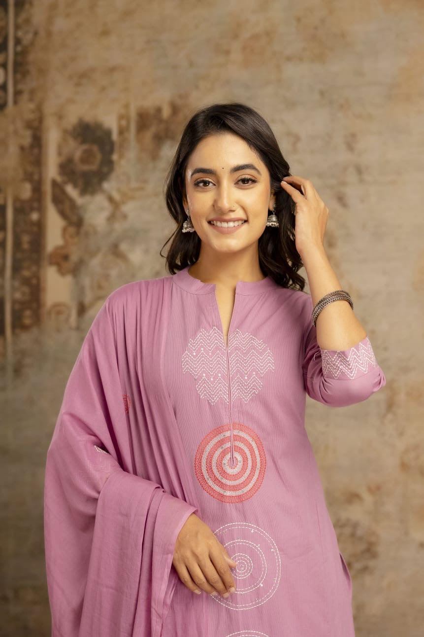 Cotton silly kurti Palazzo suit.