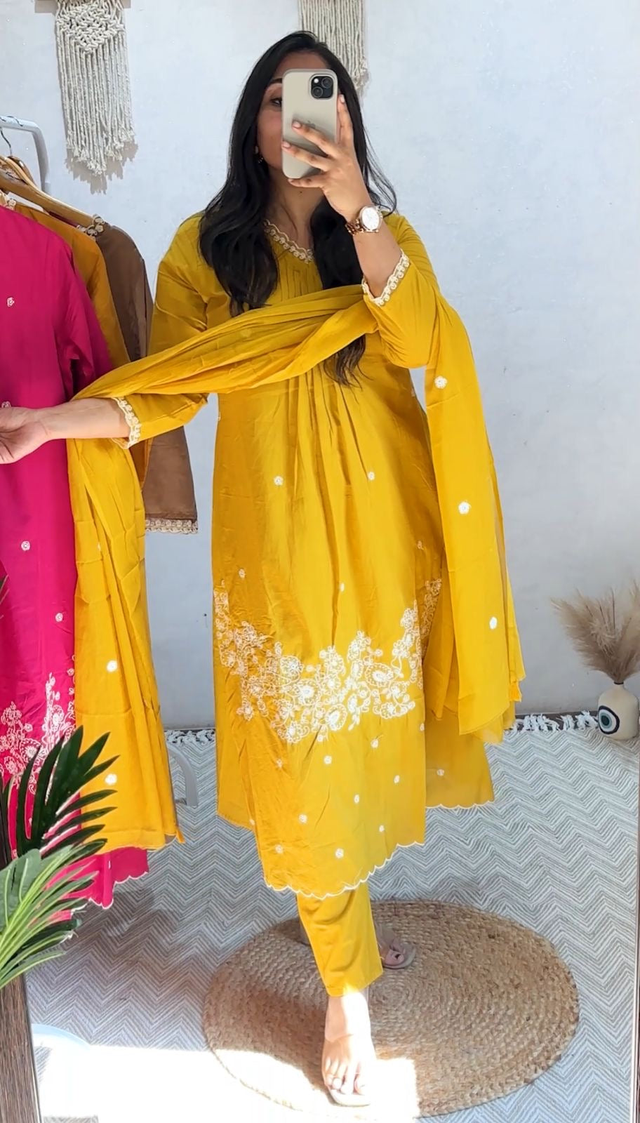 Cotton Thread Work Suit