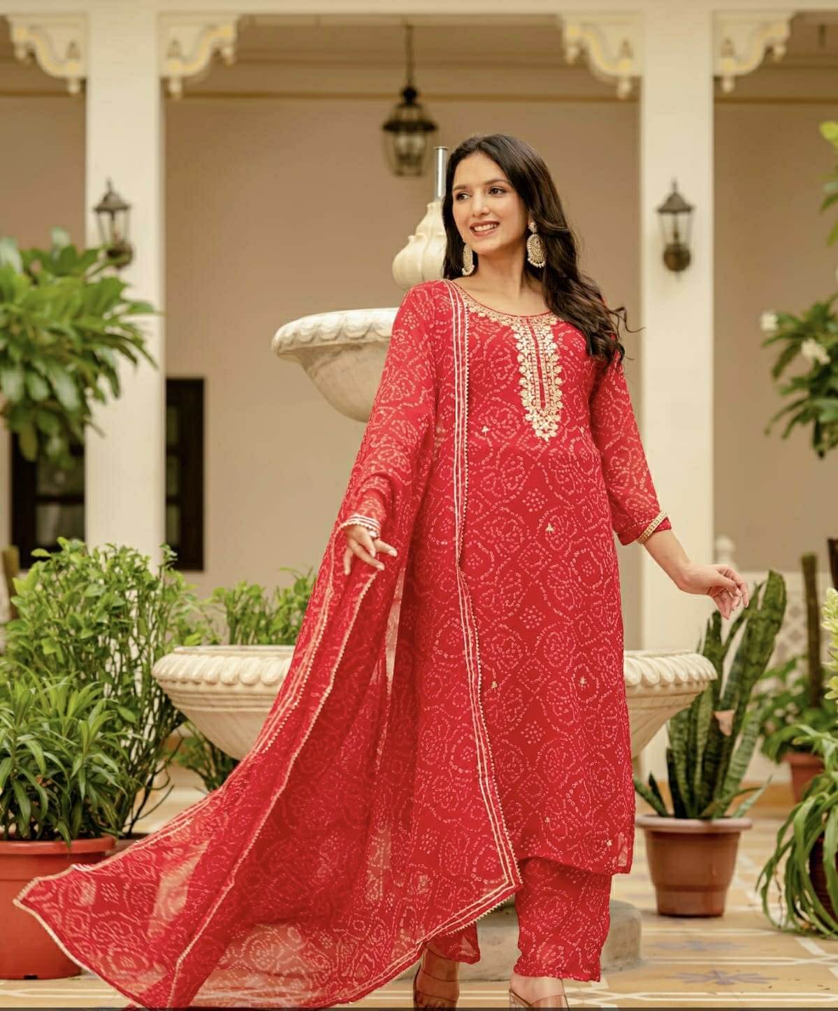 Bhandhani kurti Pant Suit
