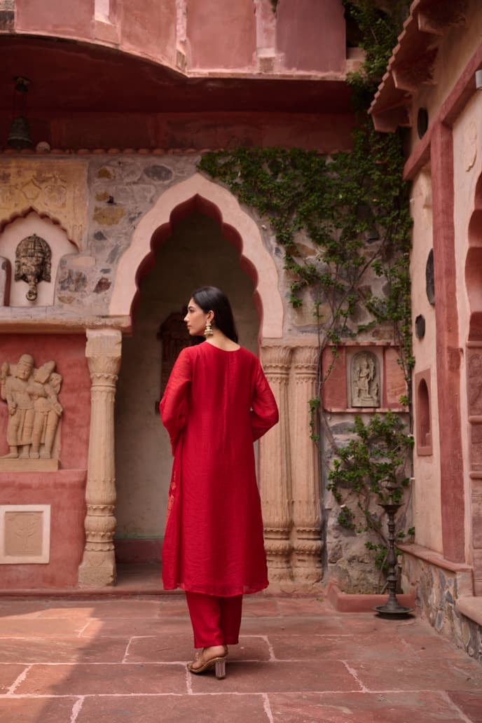 Mul Chanderi 3 piece Suit