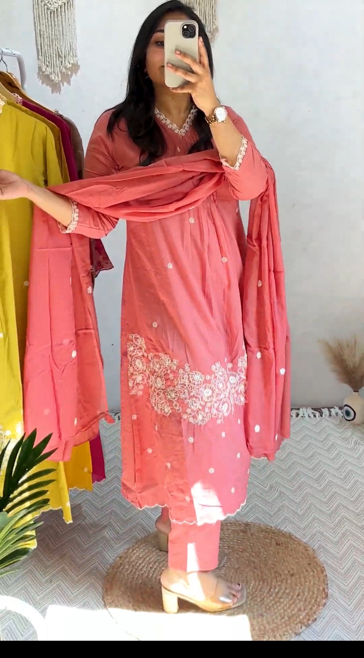 Cotton Thread Work Suit