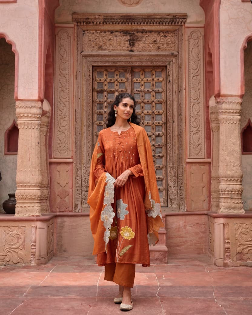 Mul Chanderi 3 piece Suit