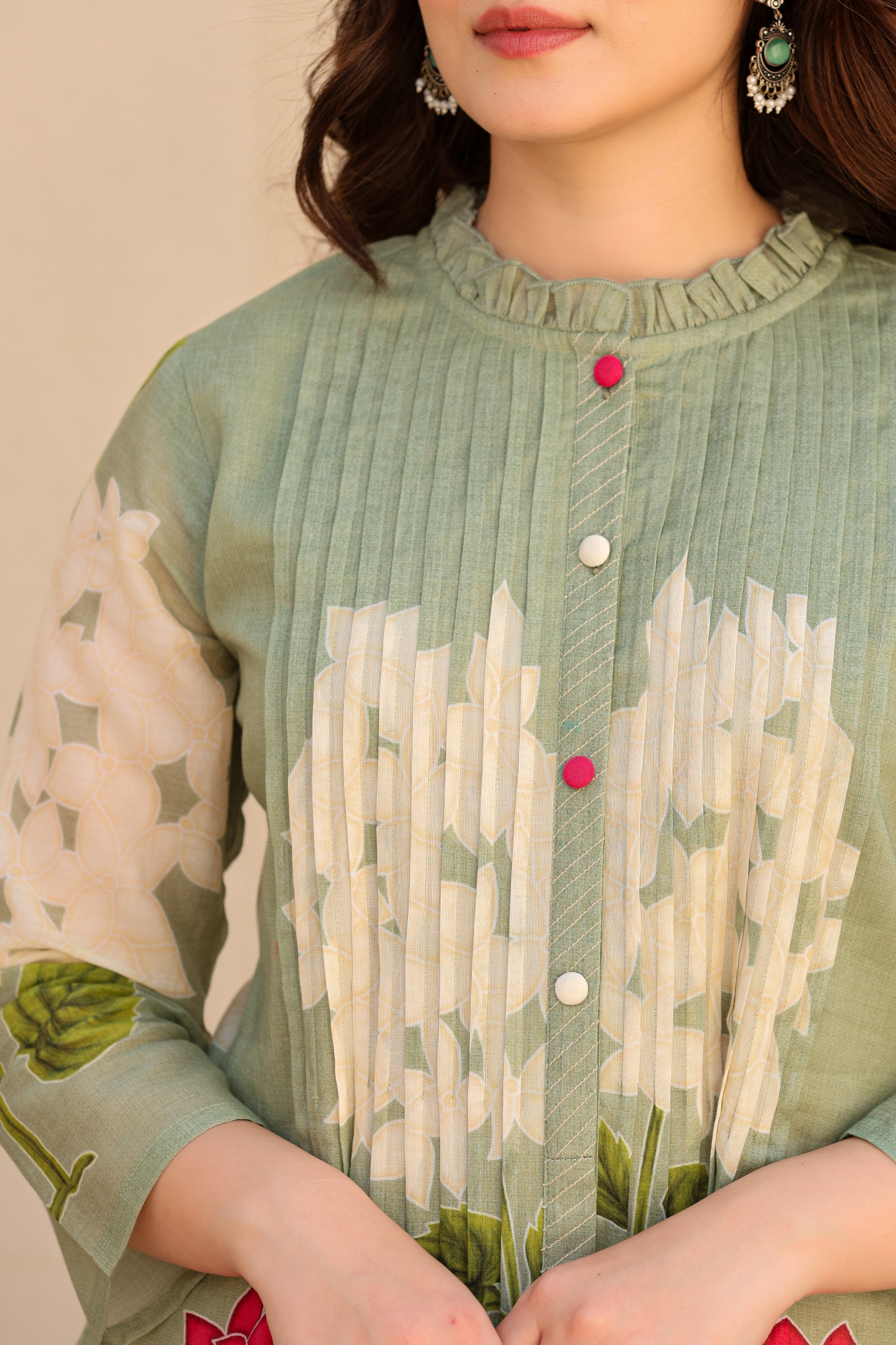 Elegant cotton 2 piece suit