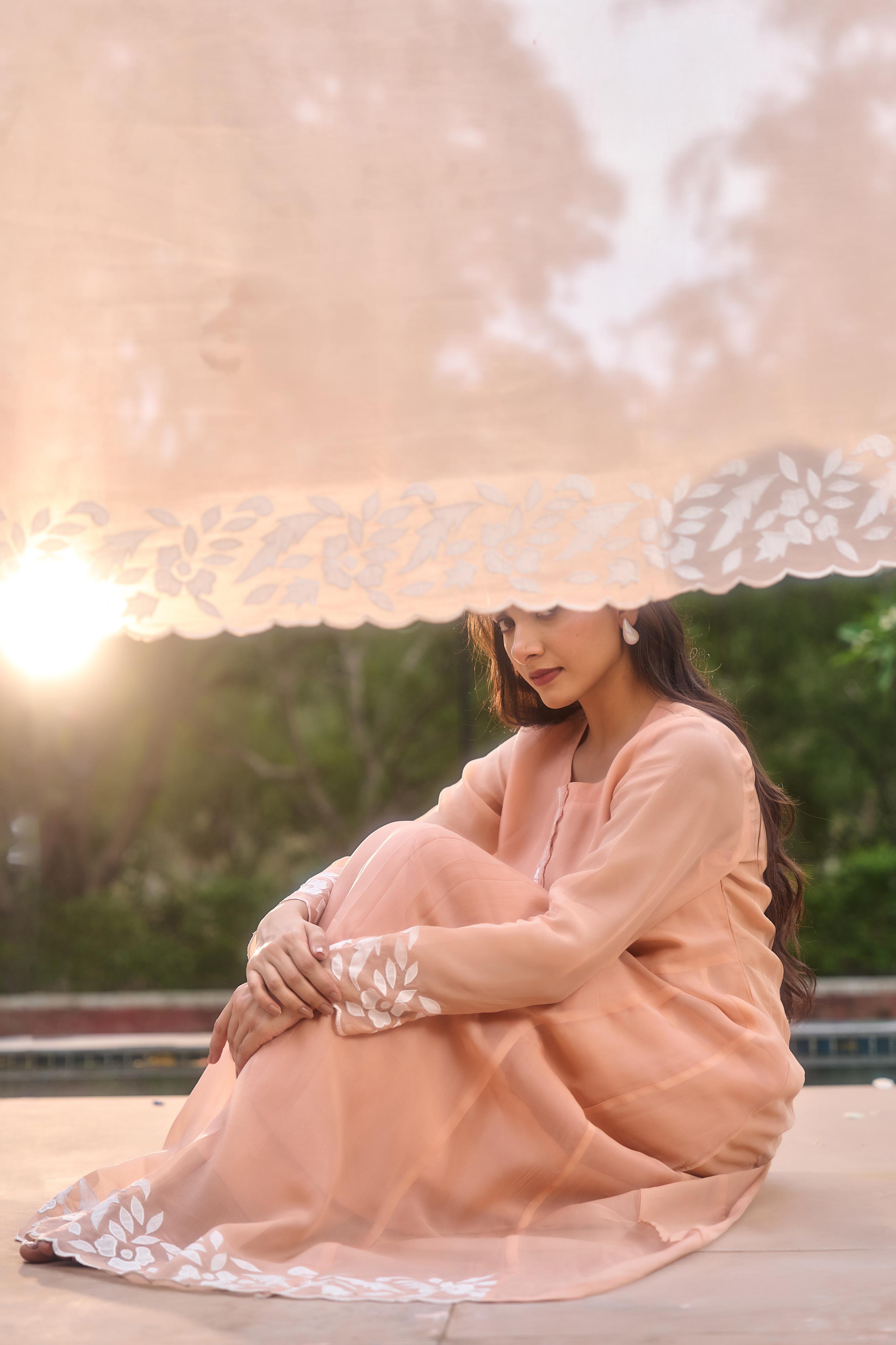 Pastel mul chanderi suit