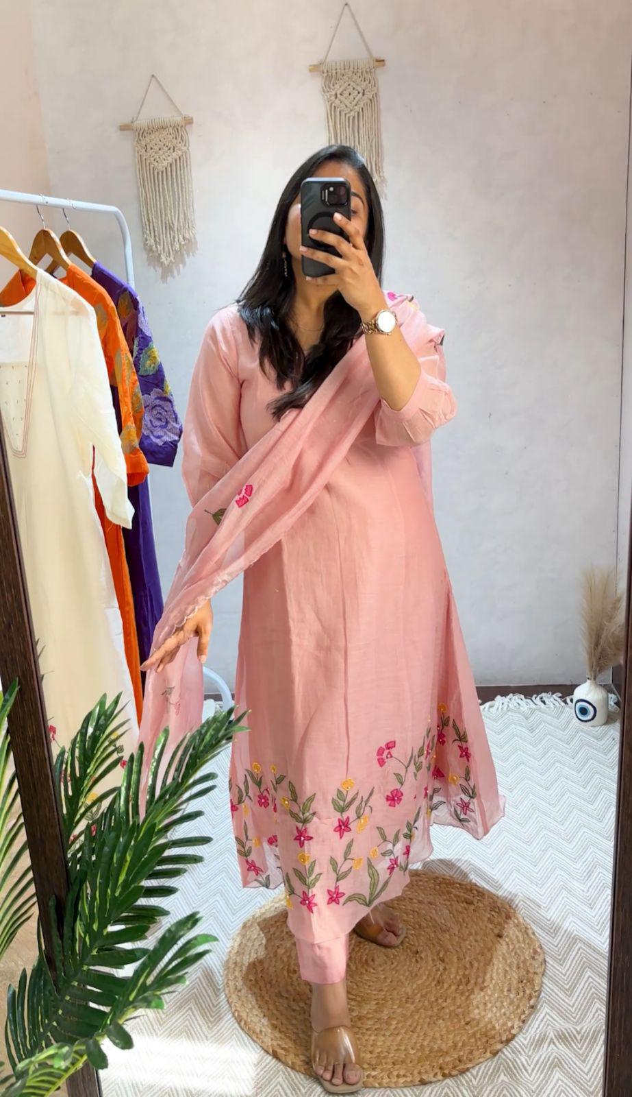 Mul chanderi elegance suit