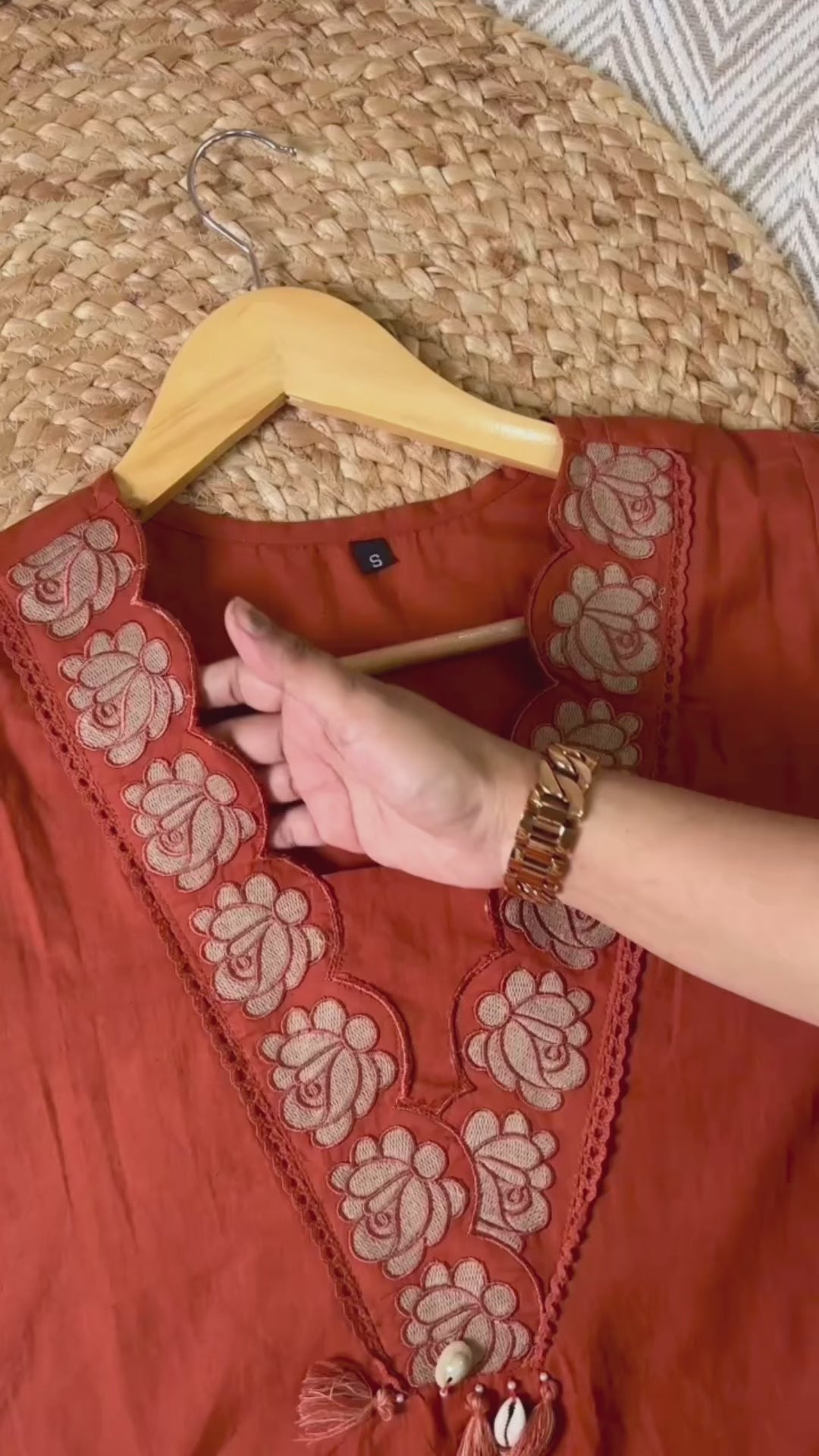 Cotton Appliqué Work Suit