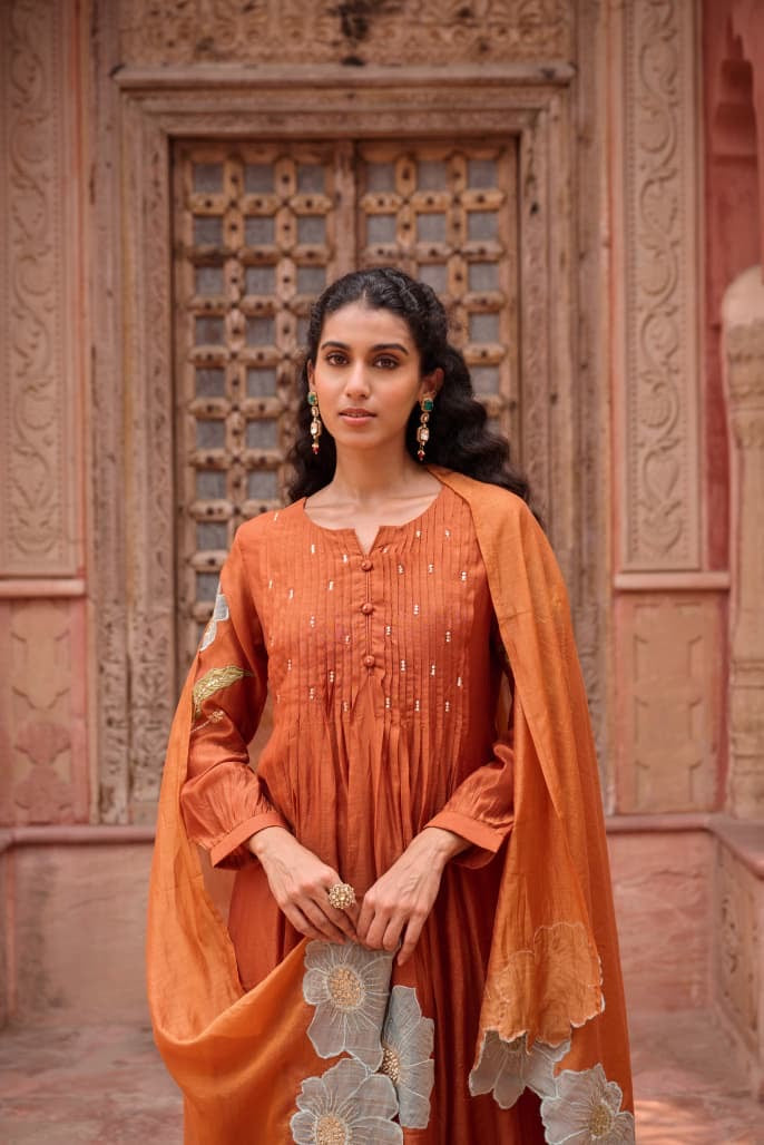 Mul Chanderi 3 piece Suit