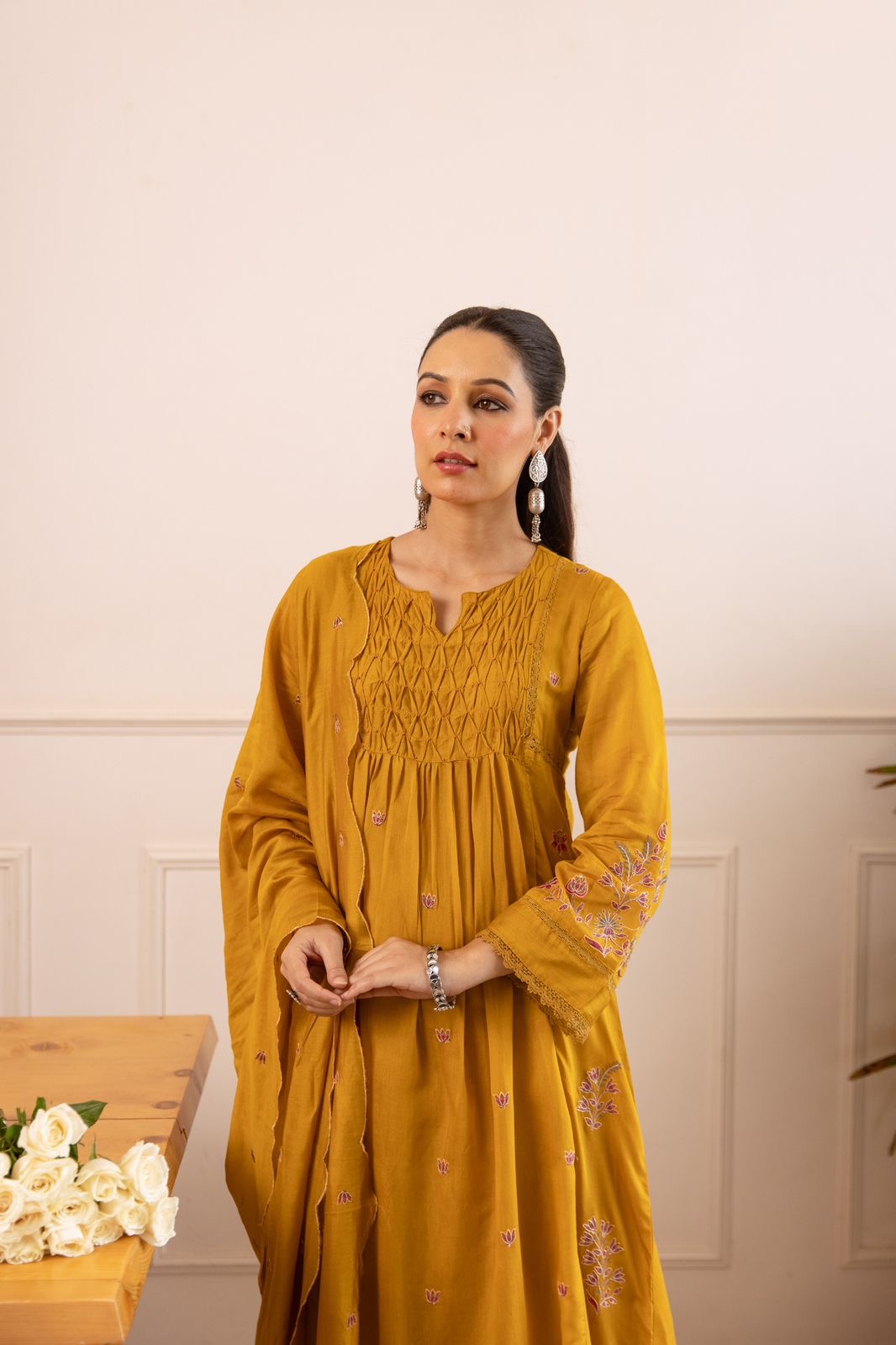 Mul Chanderi Stylish suit