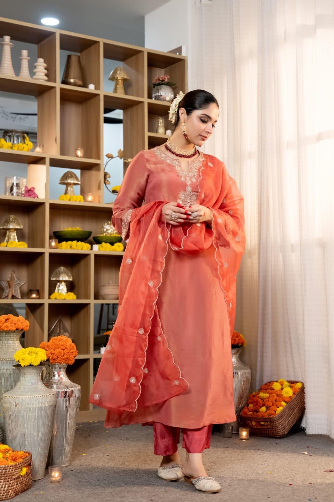 Crystal Silk Mul Chanderi Graceful Elegance Suit