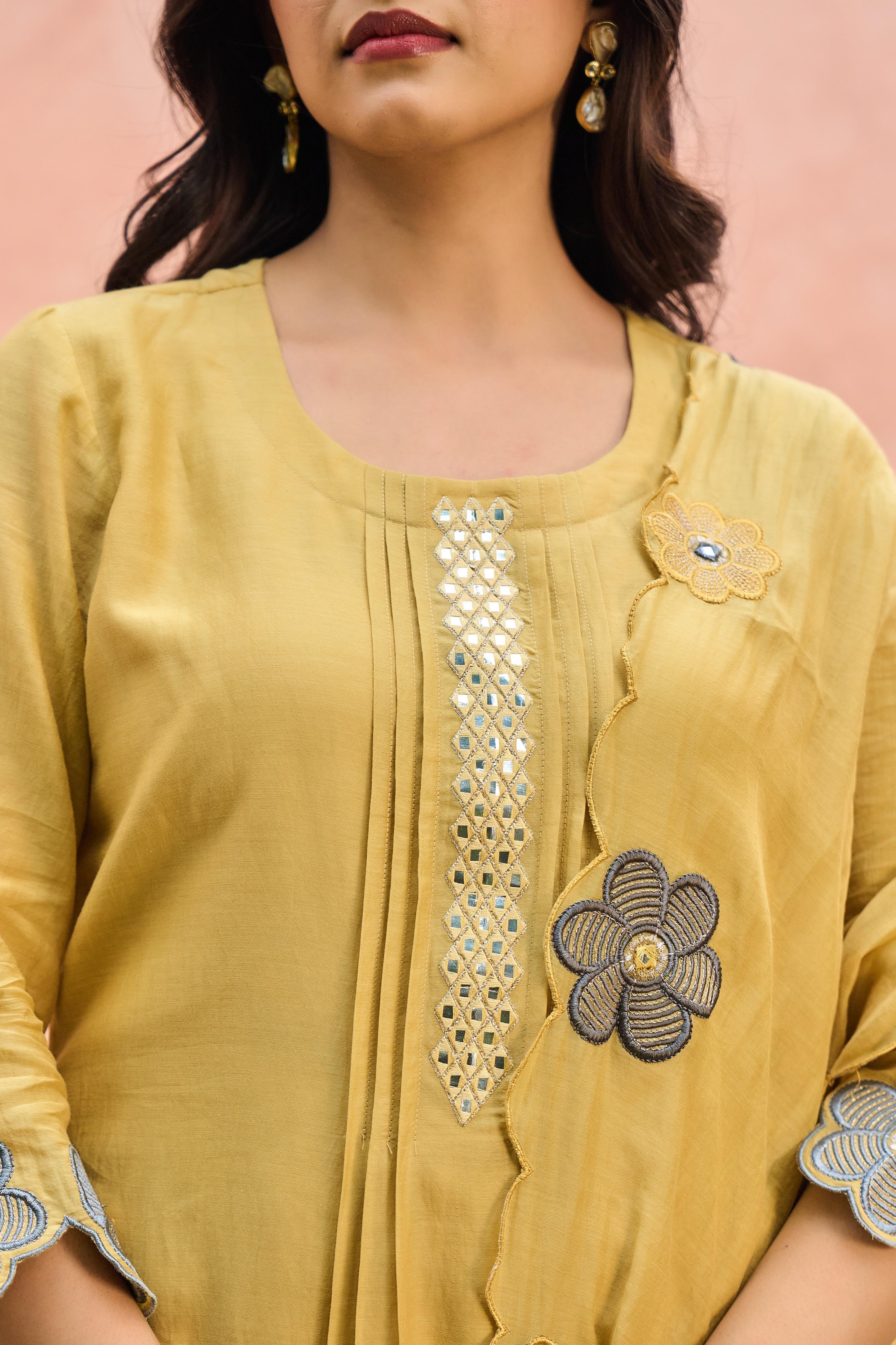 Mul Chanderi 3D design