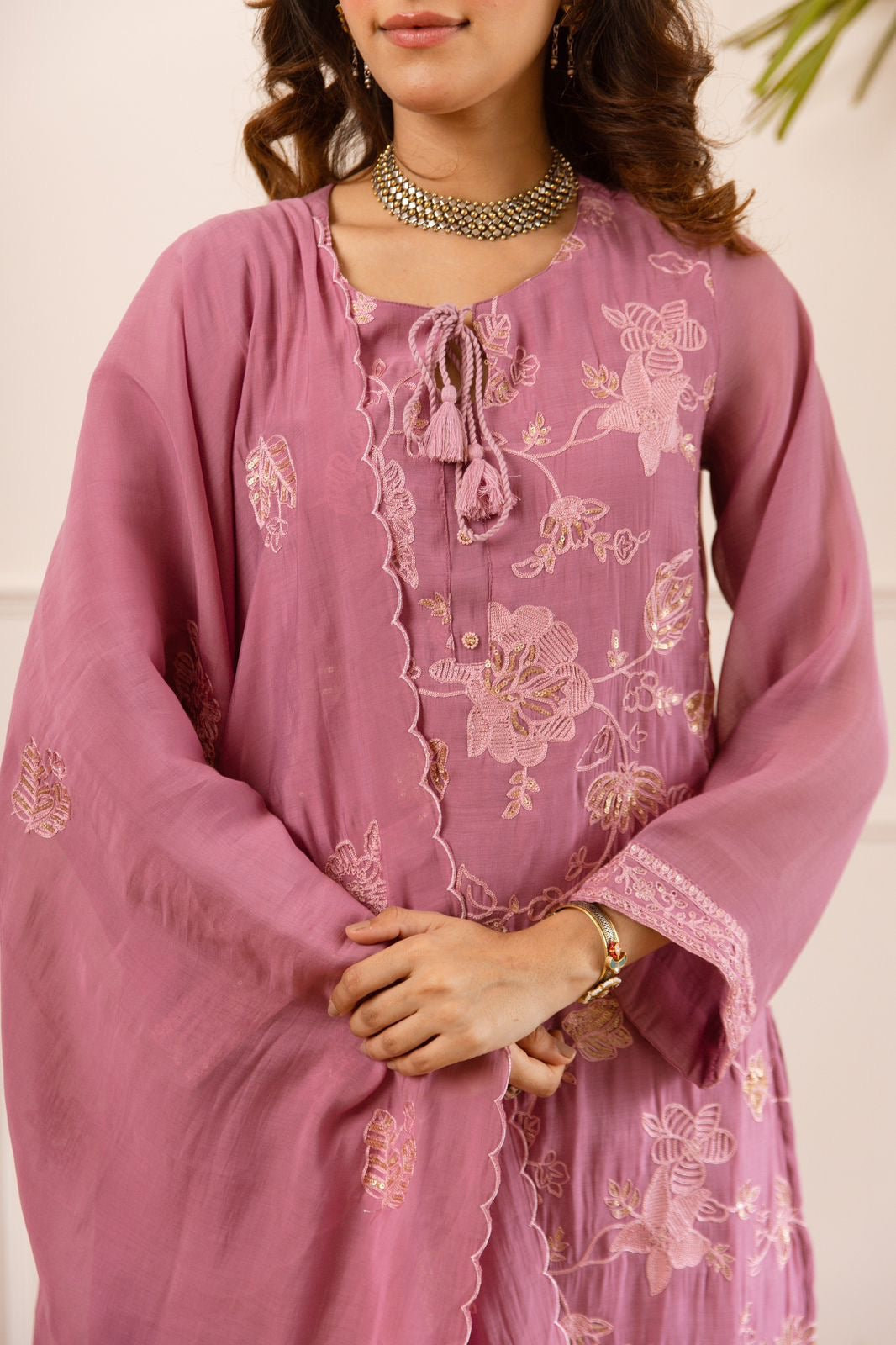 Elegant Mul Chanderi Plazzo Suit Collection