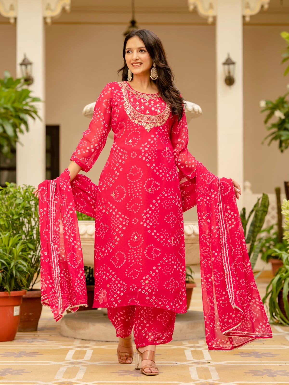 Bhandhani kurti Pant Suit