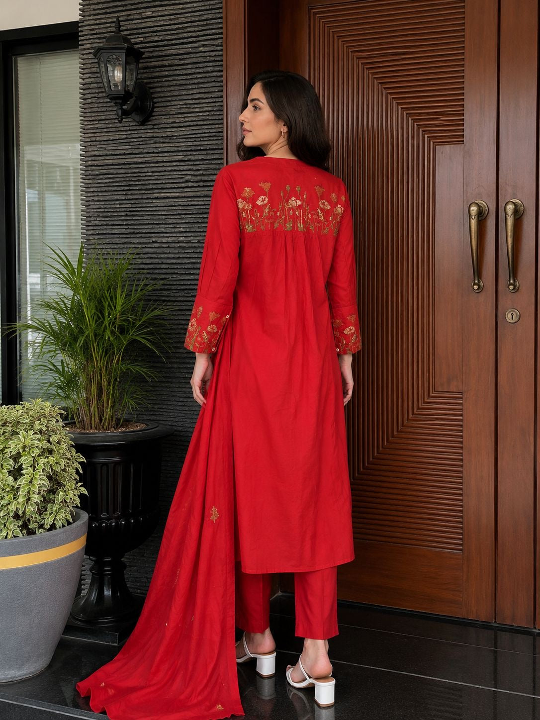 Cotton Thread Work Elegant Suit