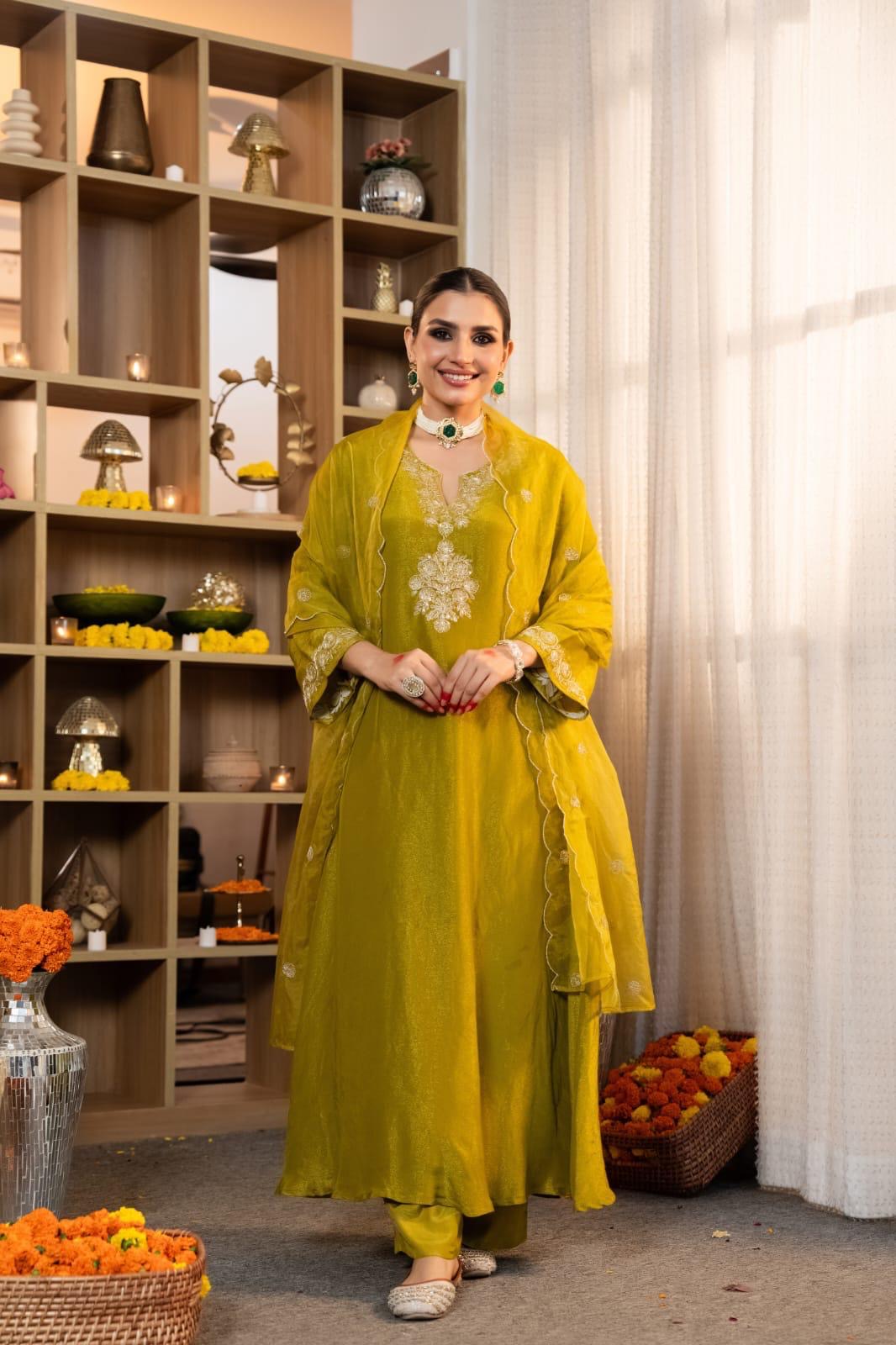 Crystal Silk Mul Chanderi Graceful Elegance Suit