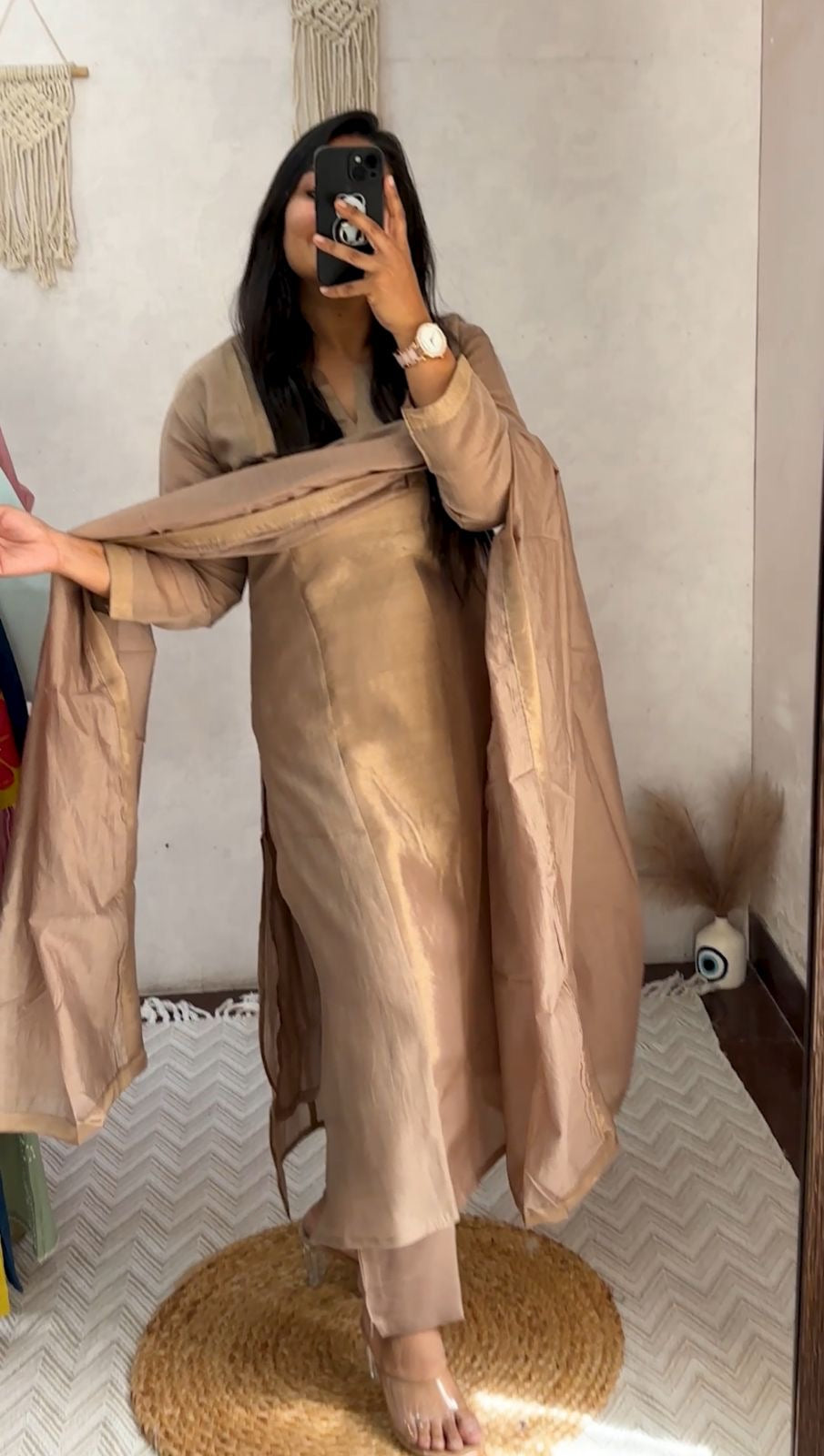 Mul Chanderi Tissue lurex Graceful Elegance Suit.