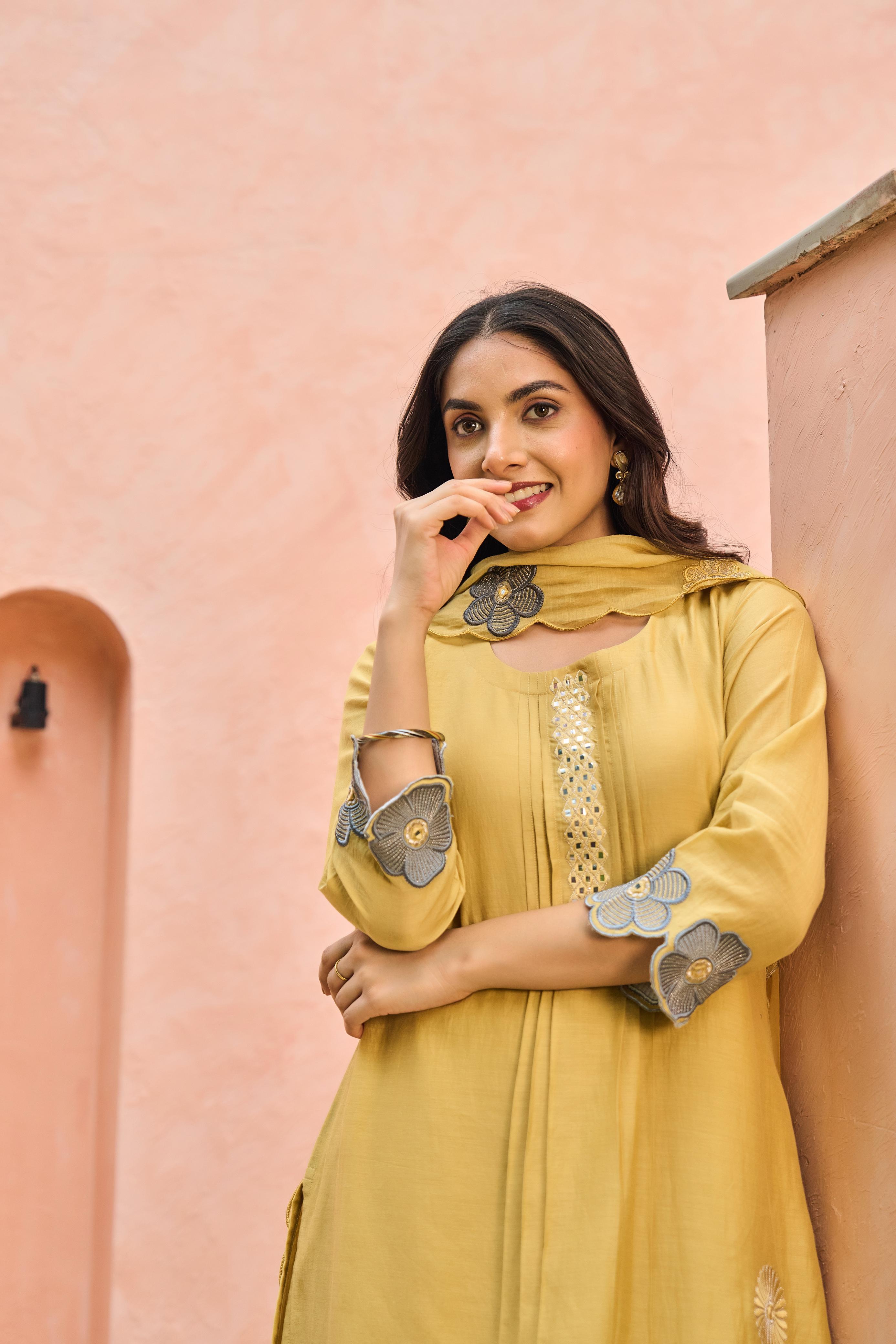 Mul Chanderi 3D design