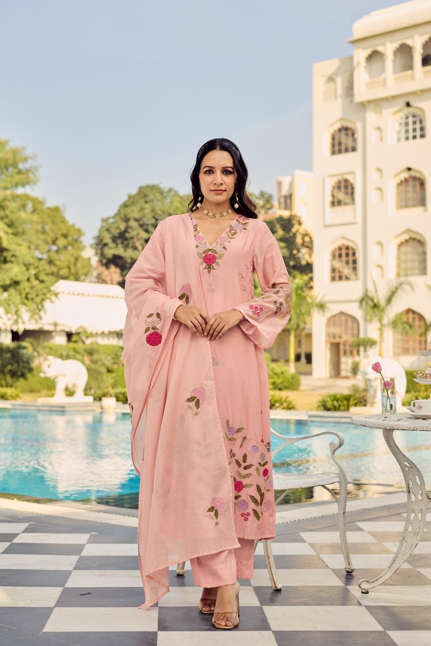 Mul chanderi elegance premium suit