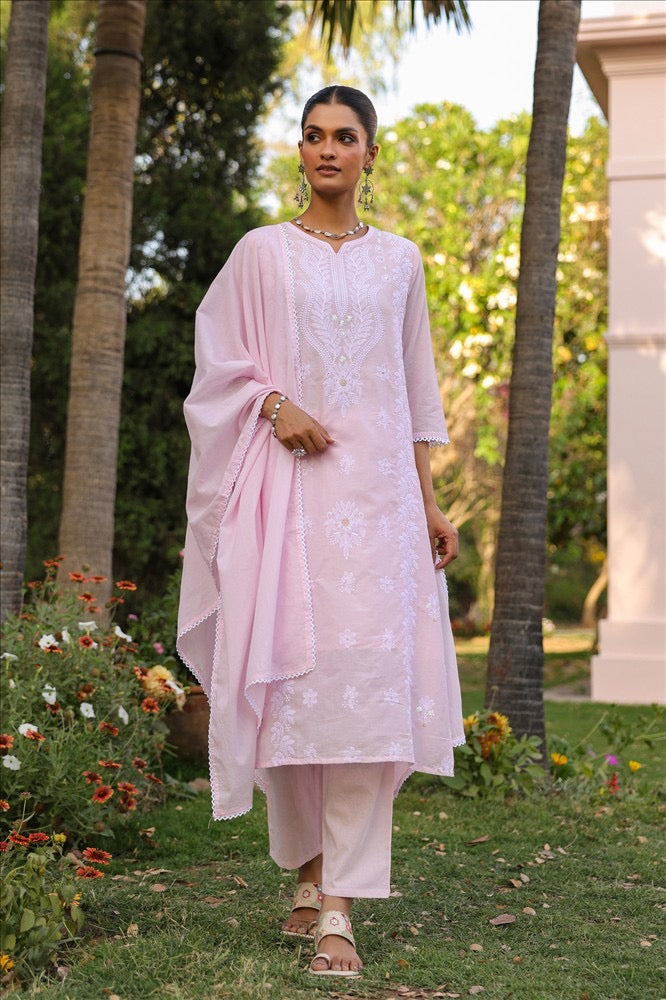 Soft Cotton Thread Work Suit