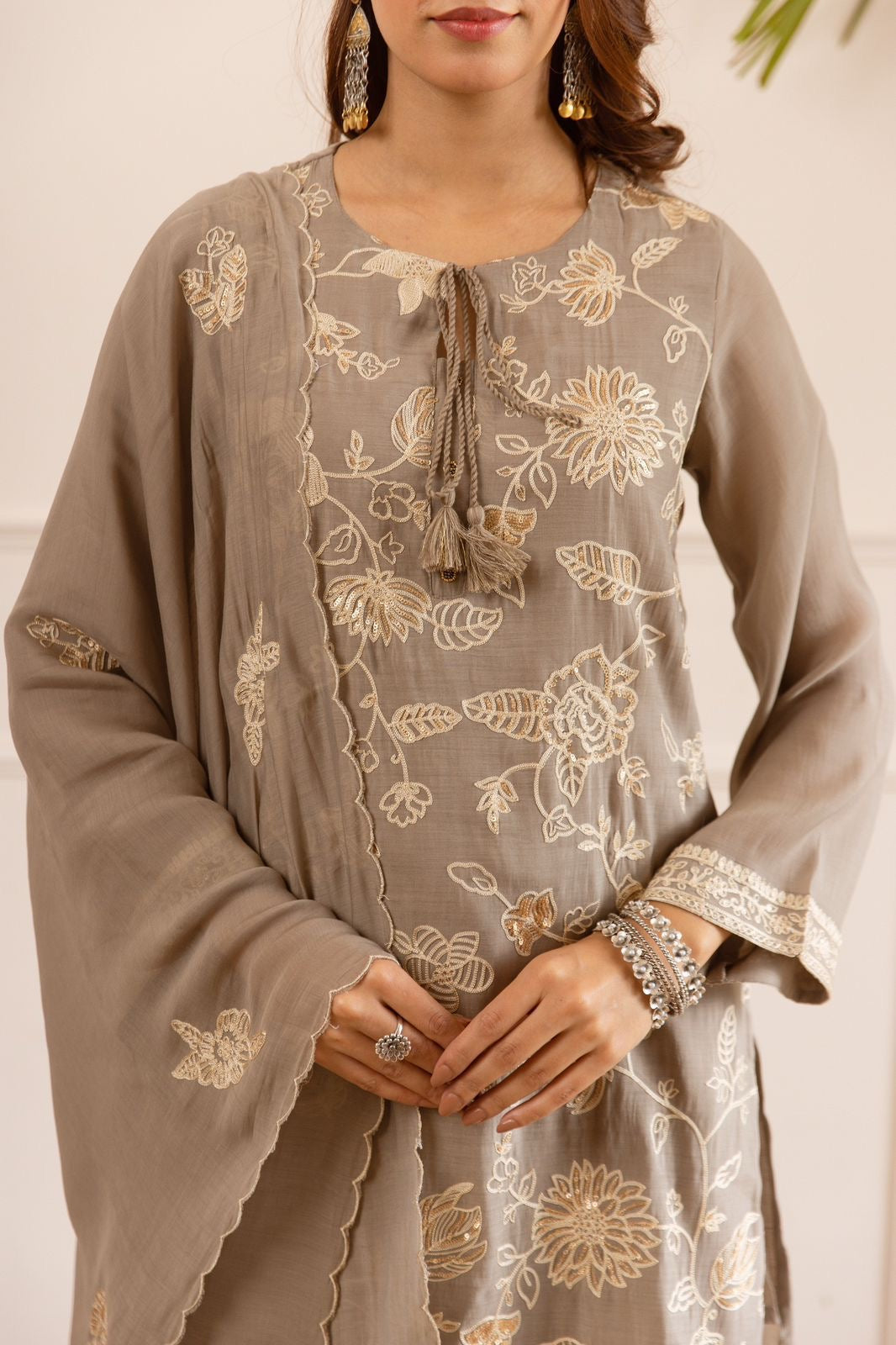 Elegant Mul Chanderi Plazzo Suit Collection
