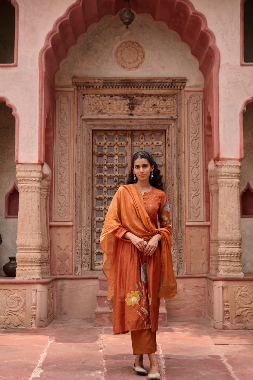 Mul Chanderi 3 piece Suit