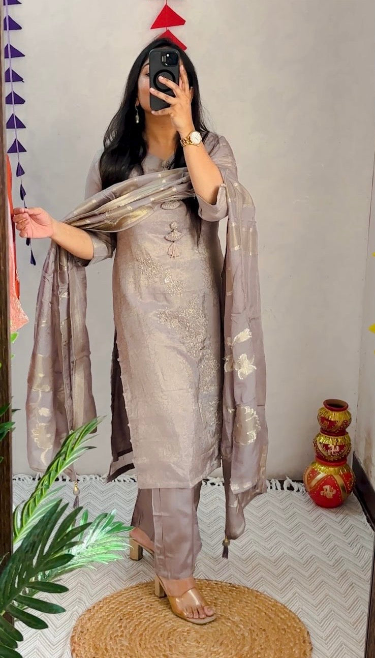 Elegant Premium Tissue Silk Suit