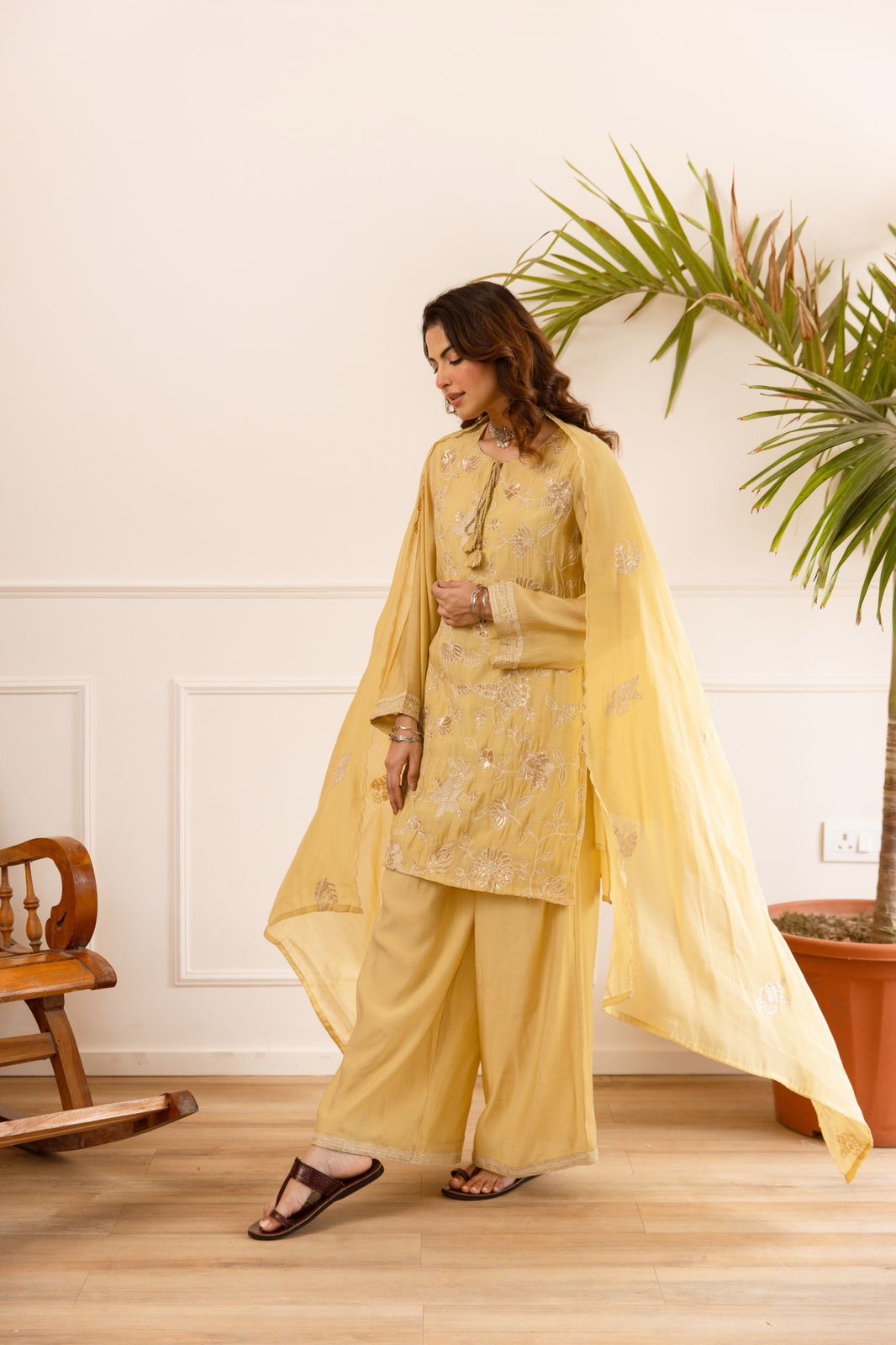 Elegant Mul Chanderi Plazzo Suit Collection