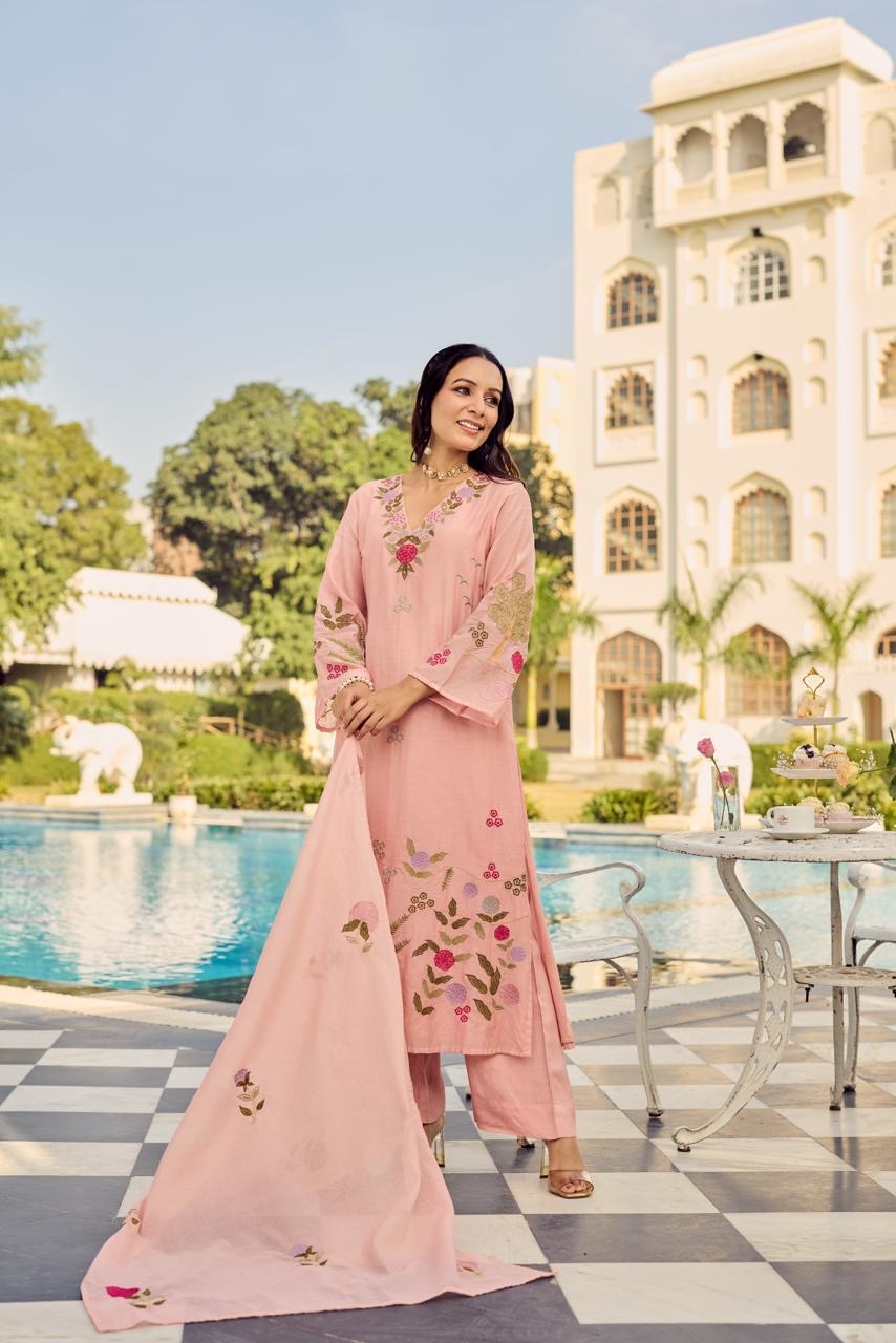 Mul chanderi elegance premium suit