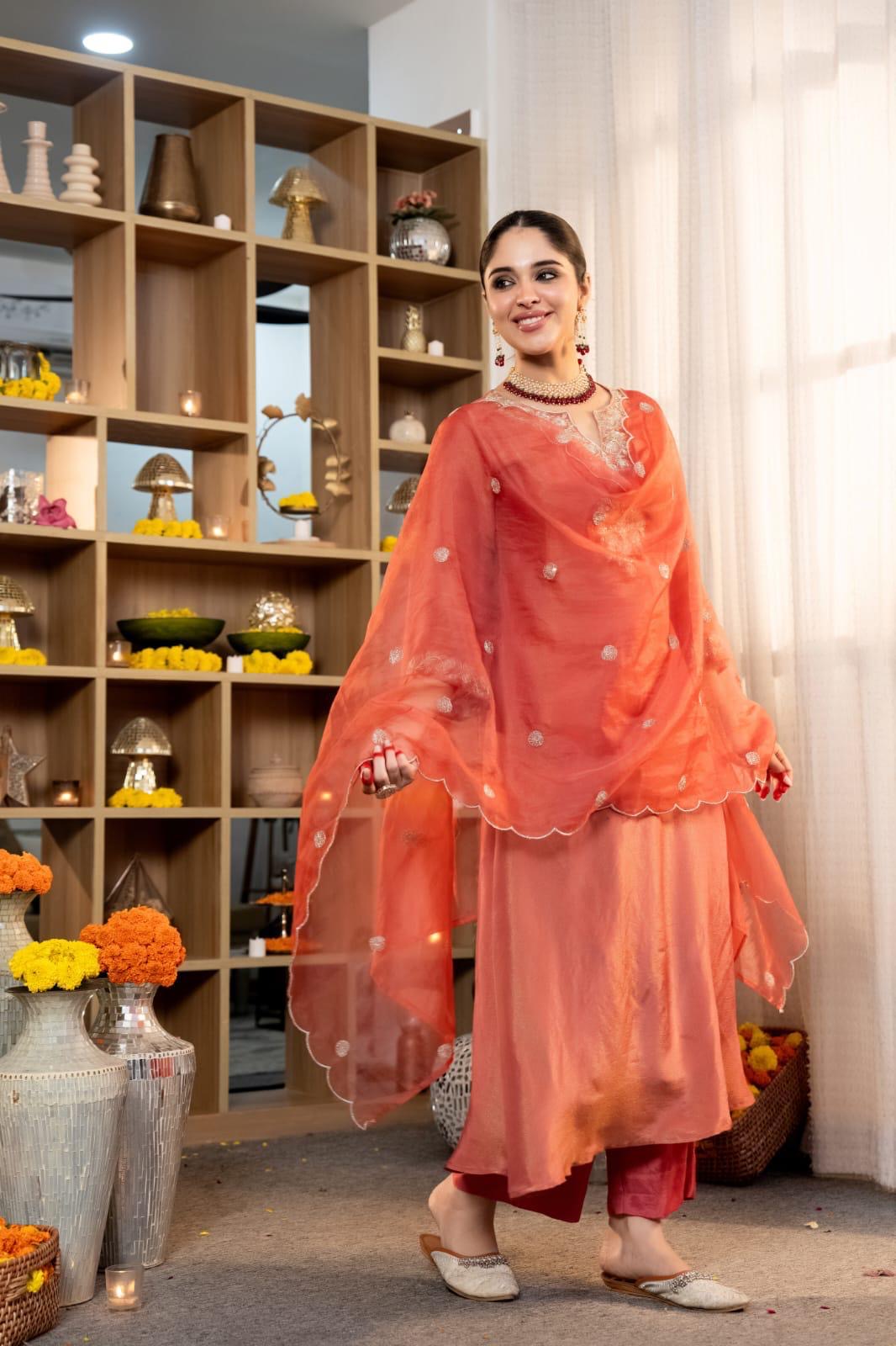Crystal Silk Mul Chanderi Graceful Elegance Suit