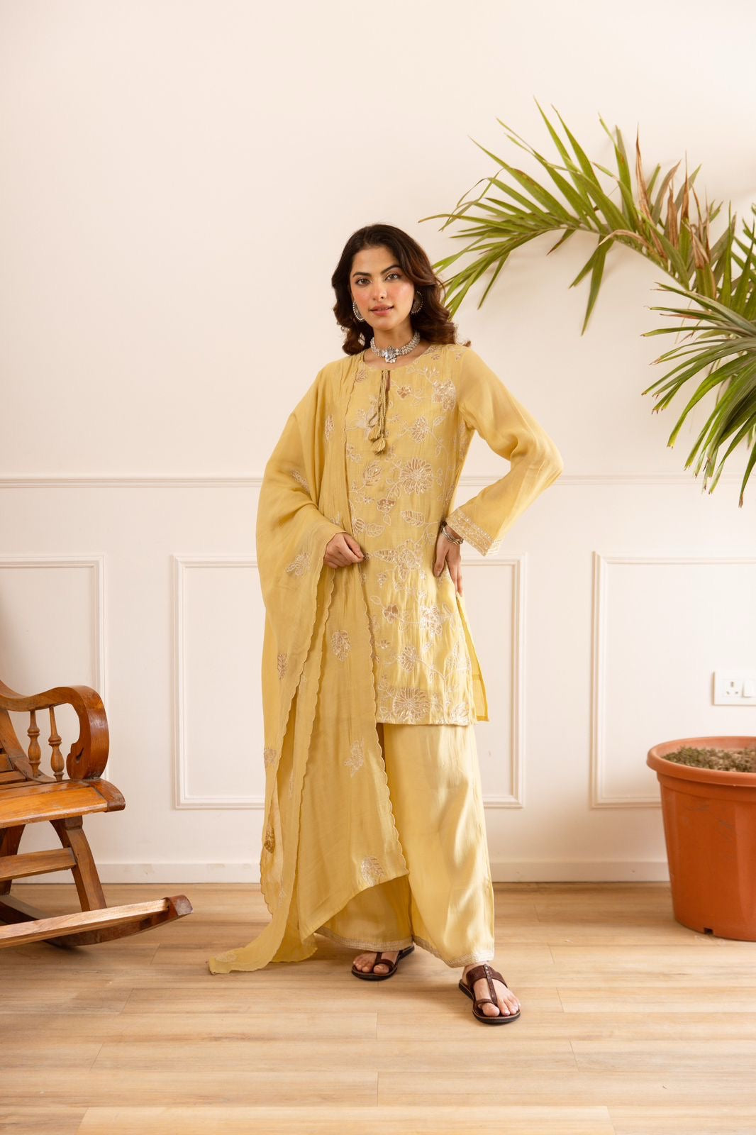 Elegant Mul Chanderi Plazzo Suit Collection