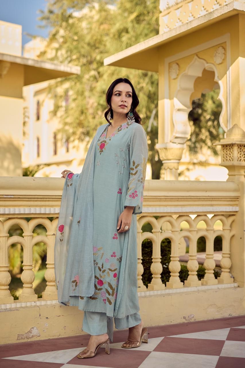Mul chanderi elegance premium suit