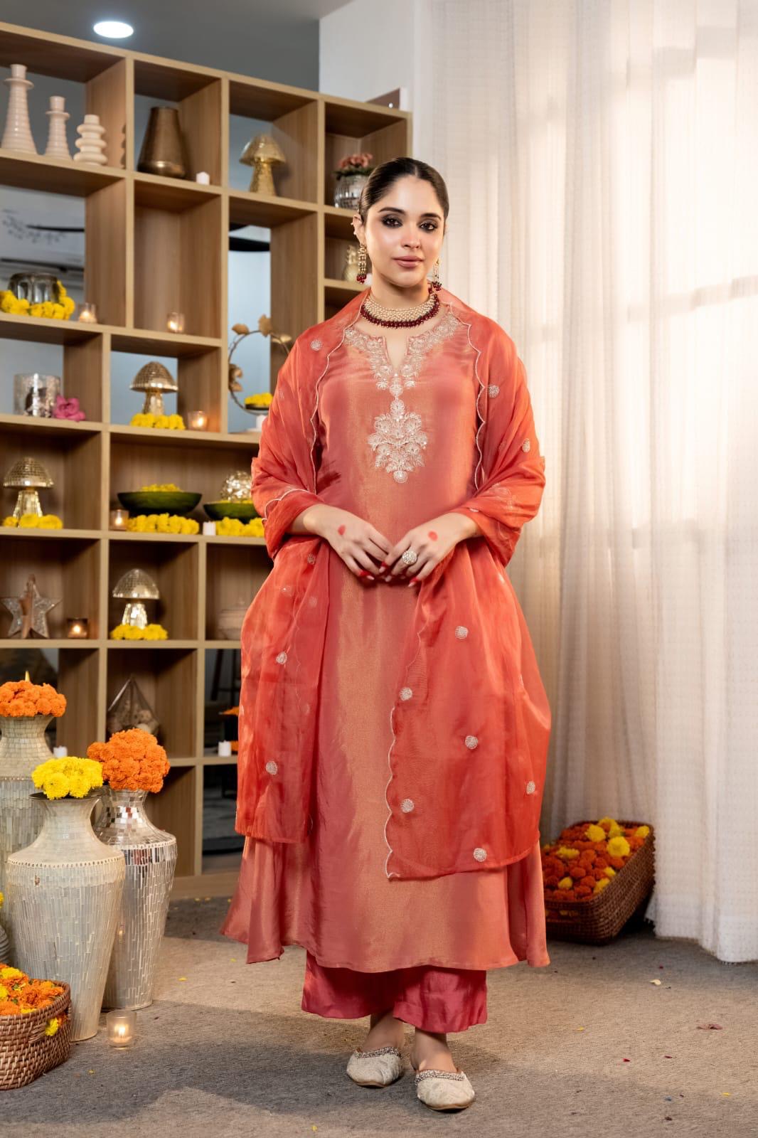 Crystal Silk Mul Chanderi Graceful Elegance Suit