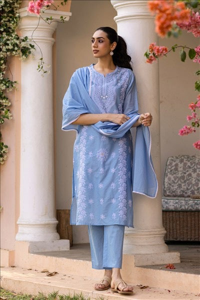 Soft Cotton Thread Work Suit