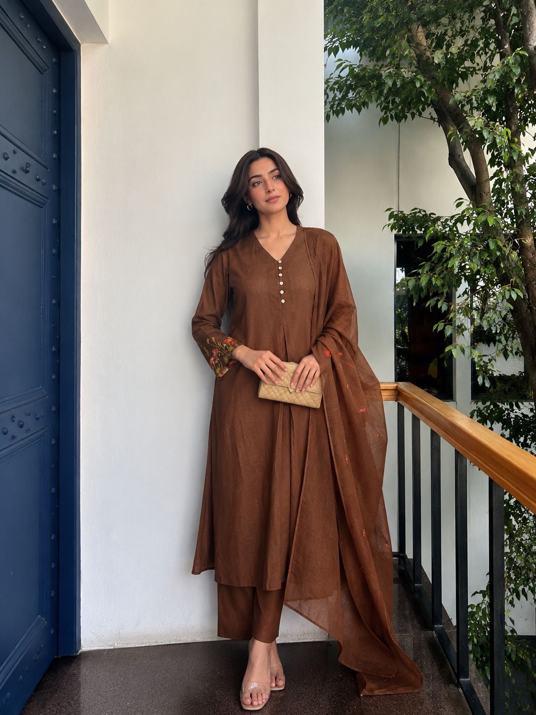 Cotton Thread Work Elegant Suit