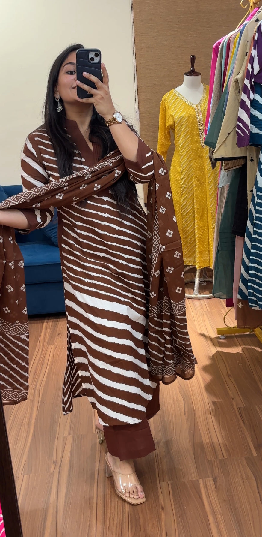 Rang leheriya Cotton Suit Sets