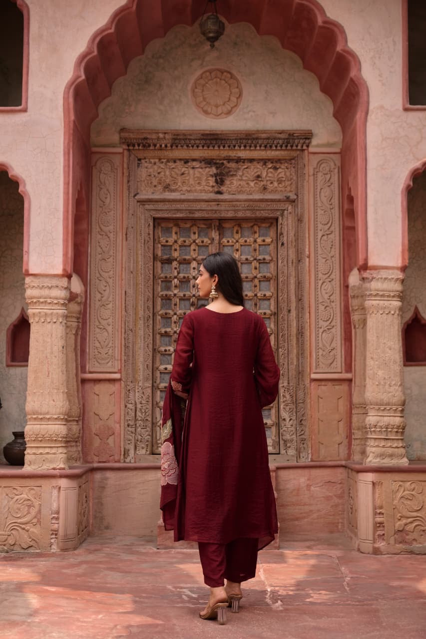 Mul Chanderi 3 piece Suit