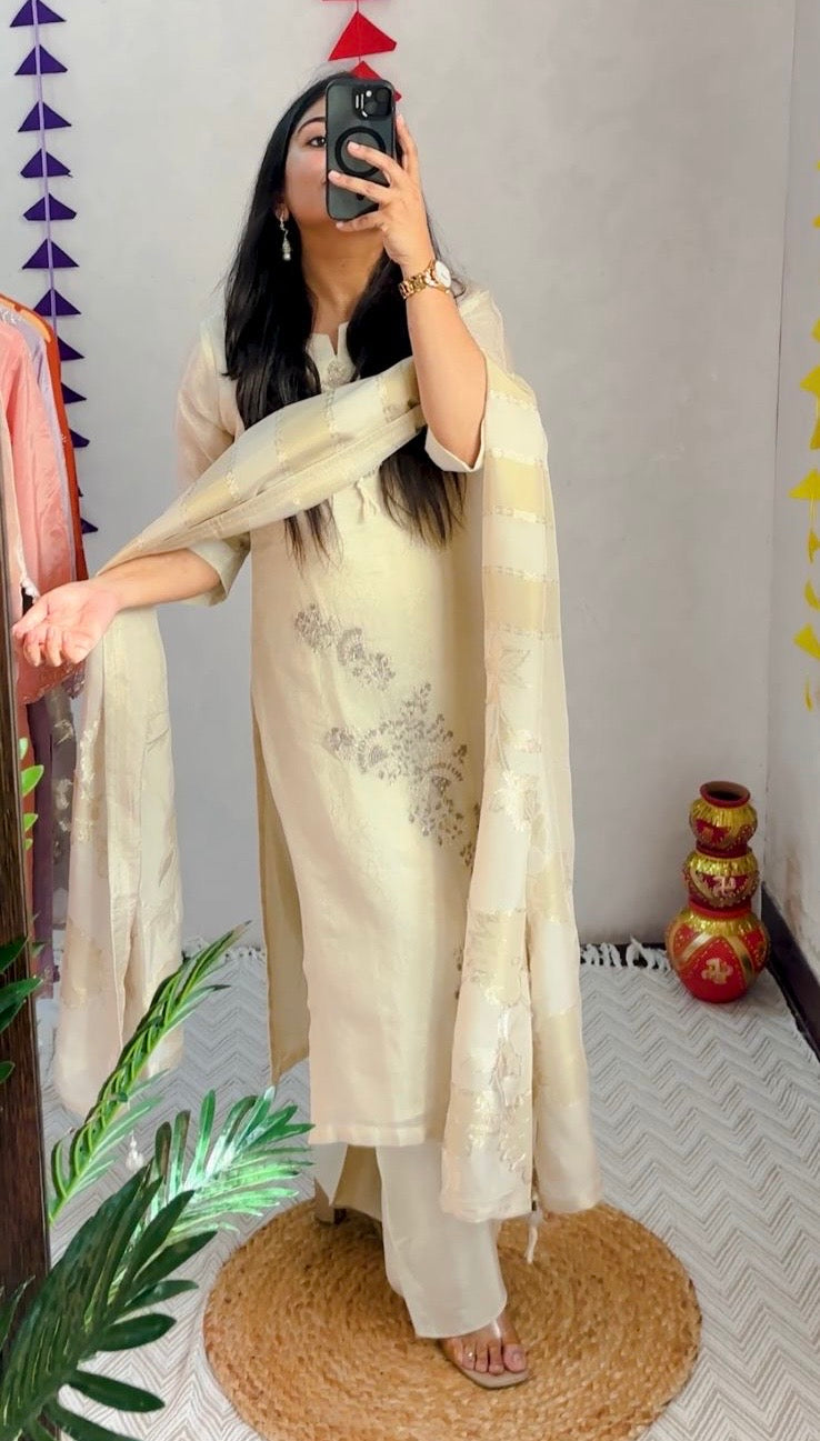 Elegant Premium Tissue Silk Suit