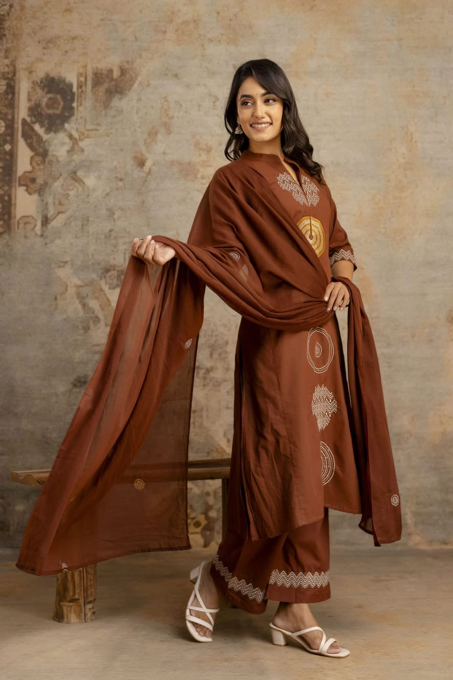 Cotton silly kurti Palazzo suit.