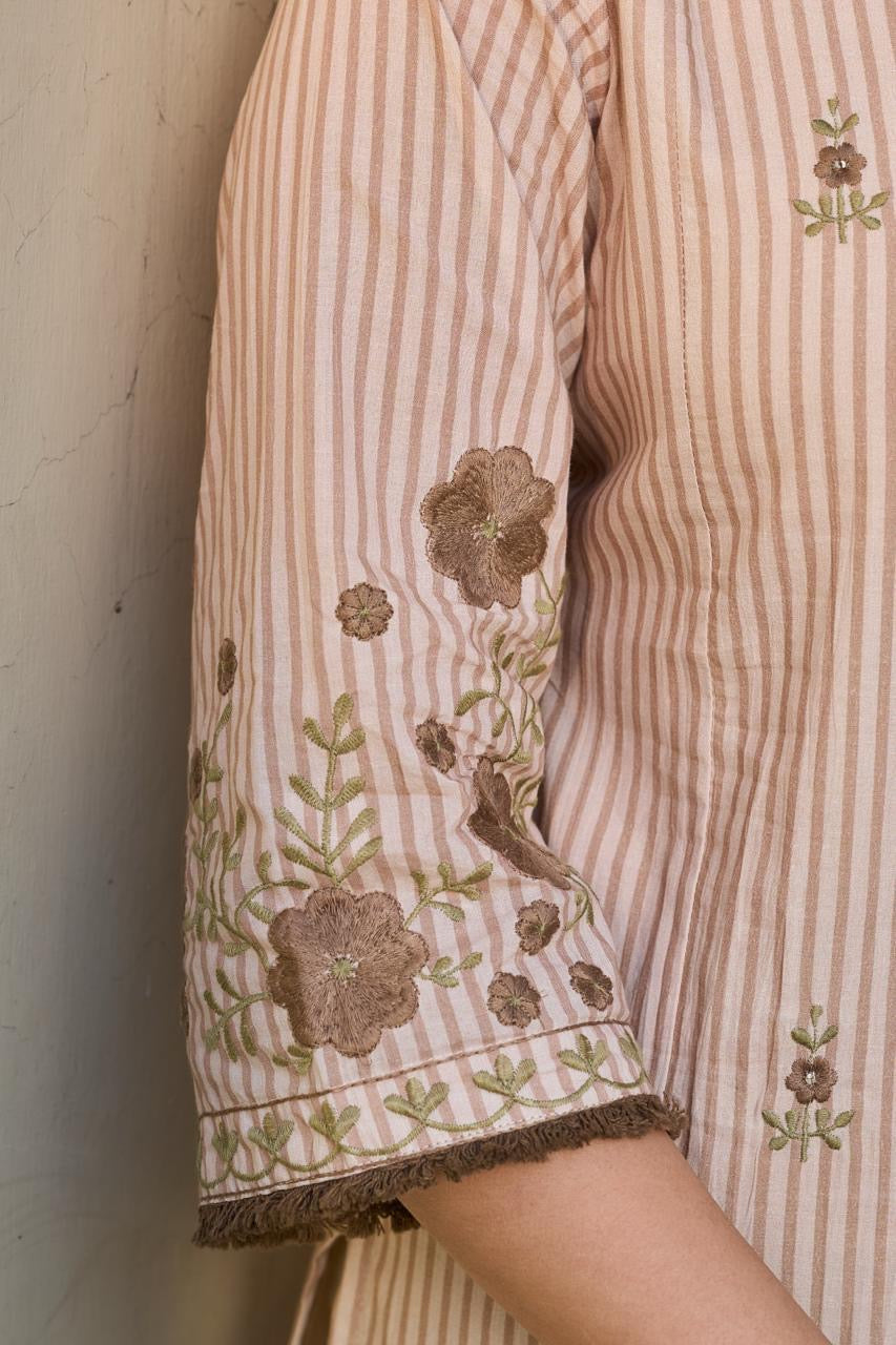 Pure Cotton Thread Work Elegant Suit
