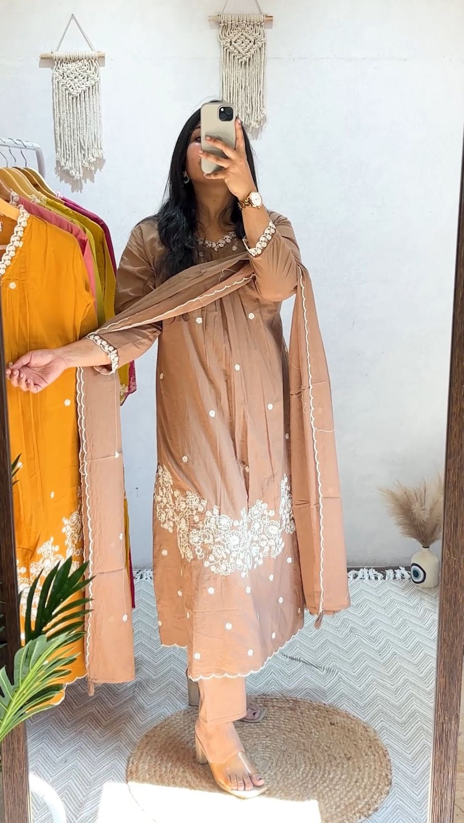 Cotton Thread Work Suit